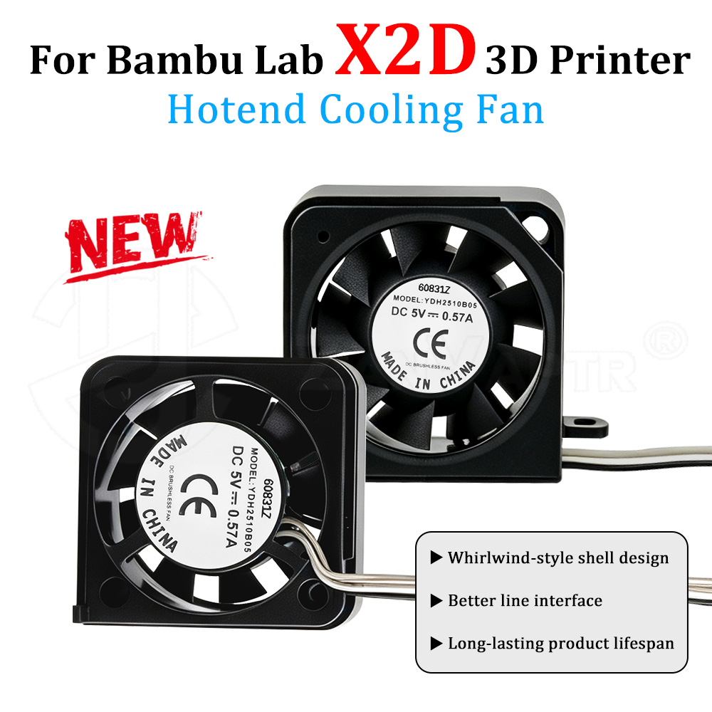 Hotend Assembly - Bambu Lab X2D ホットエンド冷却ファン、左右側ファンアセンブリ、3Dプリンター用エクストルーダー冷却部品。ノズルの詰まりを軽減します。