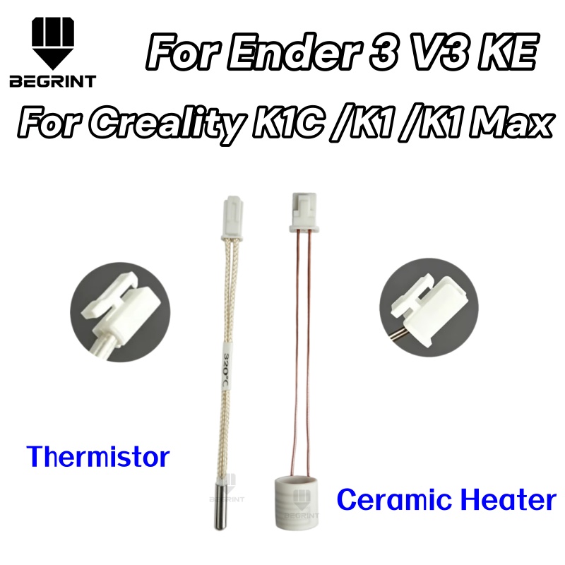 Hotend Assembly - Creality K1、K1C、K1 Max、Ender 3 V3、KE用のアップグレードされた24V 60Wセラミックヒーターカートリッジサーミスターキット（高温ホットエンド交換用）