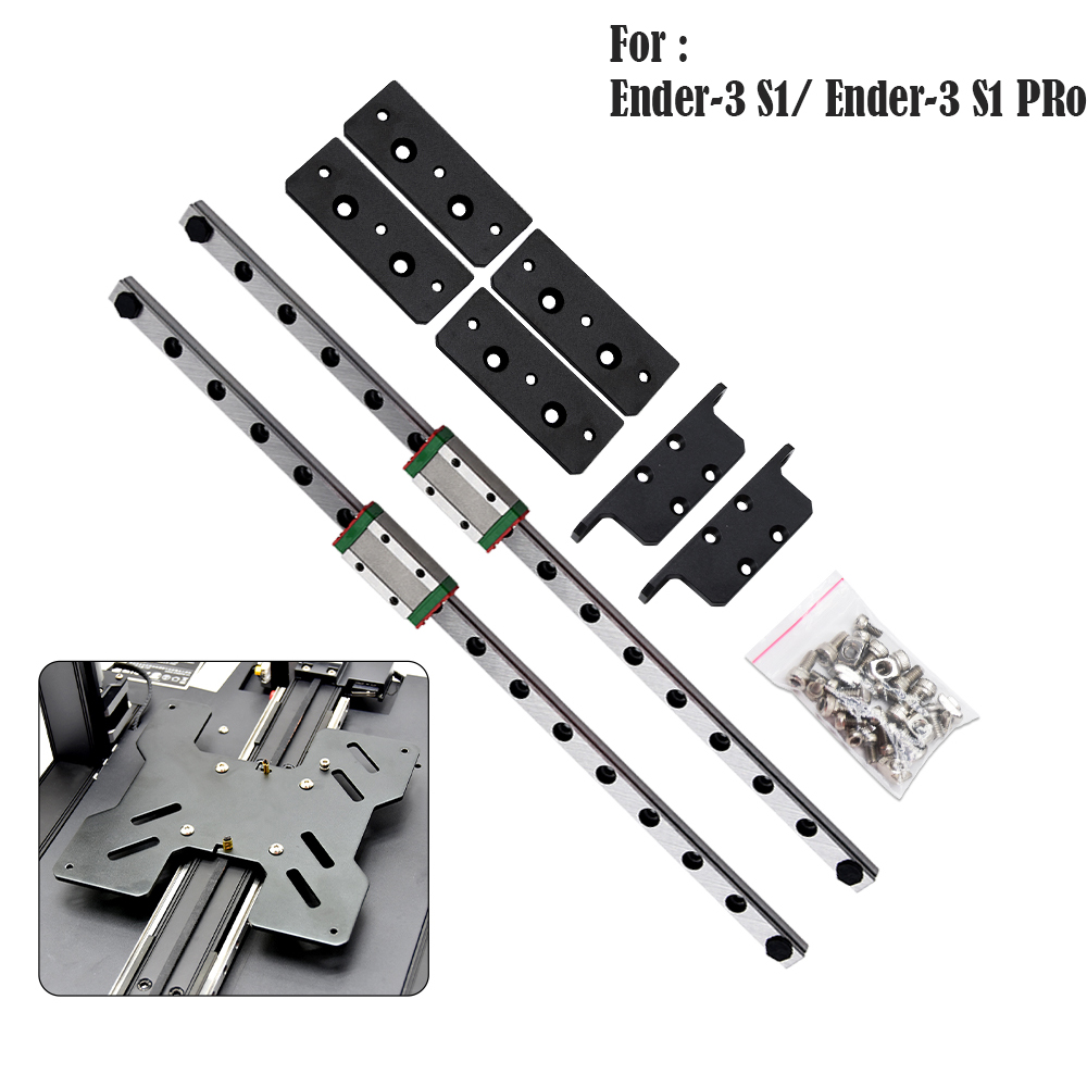 Linear Rail Mgn12H Set - Ender 3 S1、Ender-3 S1 Pro、Creality 3Dプリンター用、デュアルY軸リニアレールアップグレードキット。Y軸セット、MGN9H、315mm。