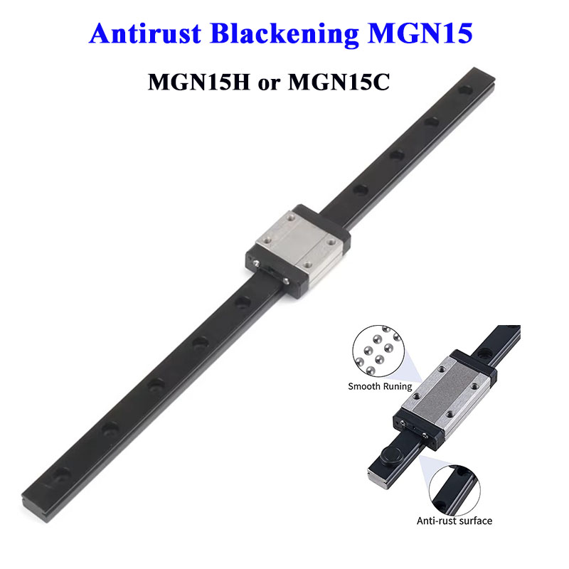 Linear Rail Mgn12H Set - 1 個 15mm MGN15 黒色リン酸塩処理防錆ミニチュアリニアレールスライド 100mm