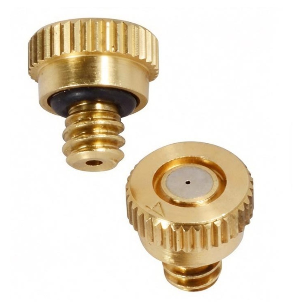 Nozzle Brass - 屋外冷却用の温室ガーデンミストシステム。調整可能な真鍮製ノズルと120mのホース付き。