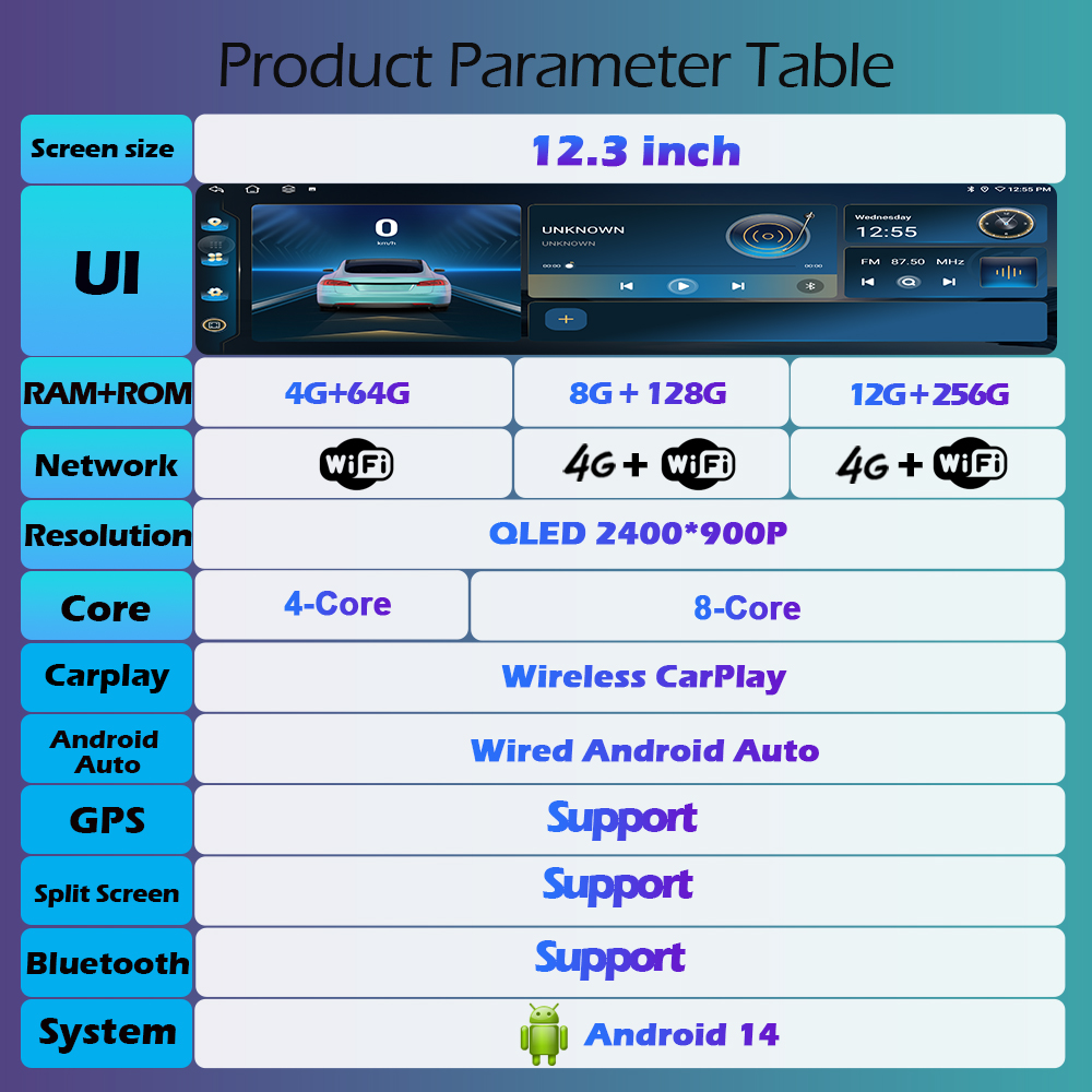 12.3インチQLED 2400*900P ワイヤレスCar - Cr Touch のレビューと価格