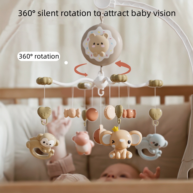 新生児用知育玩具 電動回転式音楽ベビーベッドベル 噛めるガラ - Carriage Bed のレビューと価格