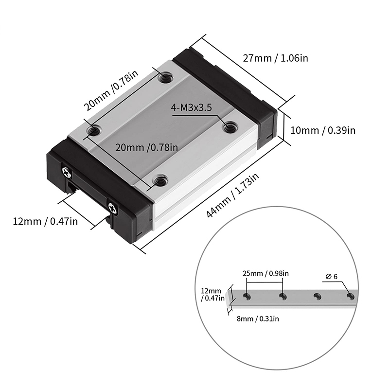 MGN7 MGN12 MGN15 MGN9 lから100-8 - Linear Rail Mgn12H Set のレビューと価格