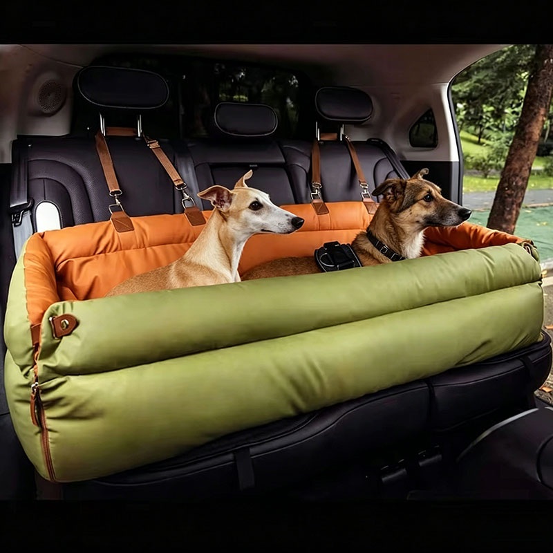 高級防水フェイクレザー製犬用カーシート、小型犬猫用ペットブー - Carriage Bed のレビューと価格