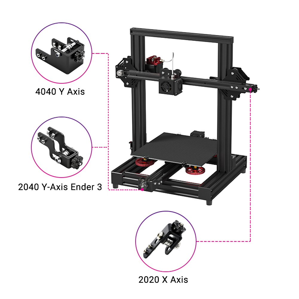3Dプリンター部品 ベルトテンショナー Ender3 CR1 - Linear Rail Mgn12H Set のレビューと価格
